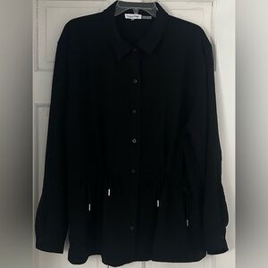 Calvin Klein Black Button-Front Long Sleeve Blouse – XL – Excellent Condition